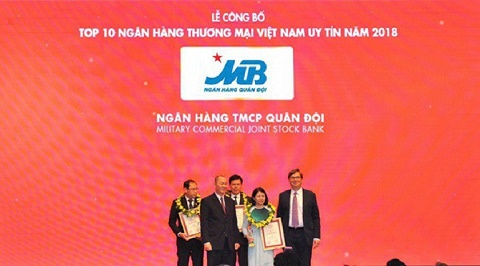 MB thăng hạng trong Top 10 Ngân hàng thương mại Việt Nam uy tín năm 2018