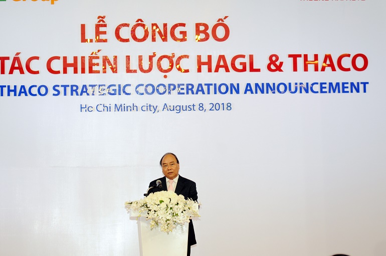 Thủ tướng dự Lễ công bố hợp tác chiến lược của HAGL và THACO
