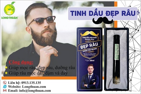 Tinh dầu hoa bưởi – Bộ chăm sóc râu và lông mày, mi hiệu quả an toàn đến từ DNTN Long Thuận.