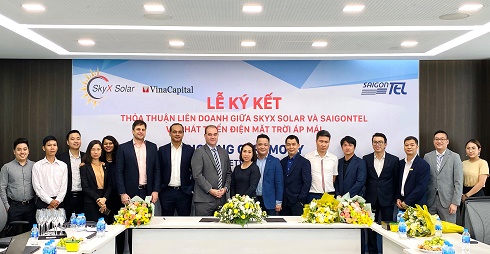 SkyX Solar và SAIGONTEL bắt tay phát triển điện mặt trời áp mái trong các khu công nghiệp
