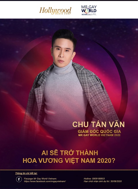 MC Chu Tấn Văn làm giám đốc quốc gia Mr Gay World tại Việt Nam