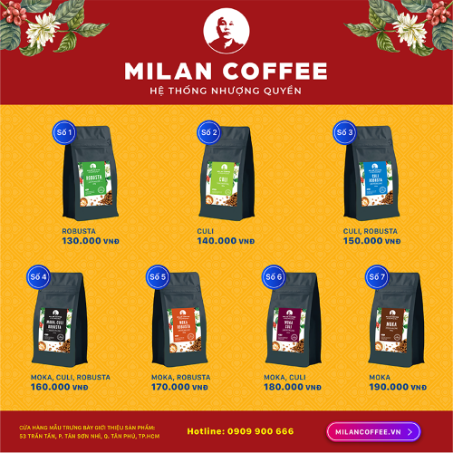 Milan Coffee chính thức giới thiệu ra thị trường 7 loại cafe