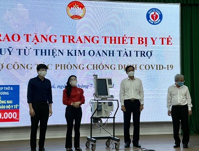 Ngành Y tế tỉnh Đồng Nai nhận thêm 5 máy thở và vật tư y tế từ Quỹ từ thiện Kim Oanh