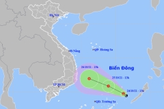 Xuất hiện vùng áp thấp trên Biển Đông, khả năng mạnh lên