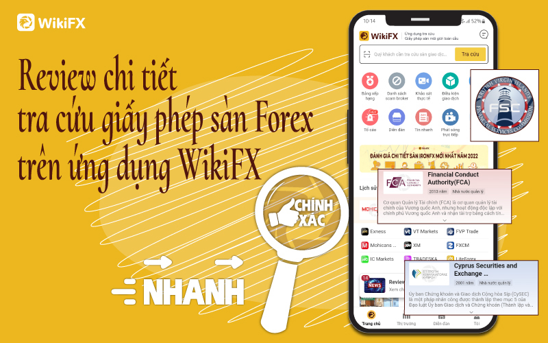 Review chi tiết tra cứu giấy phép sàn Forex trên ứng dụng WikiFX