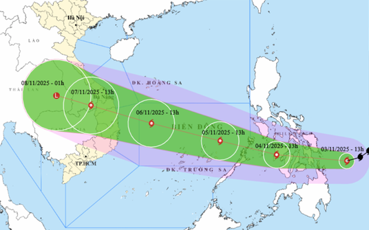 Bão Kalmaegi có thể giật tới cấp 15, hướng vào miền Trung